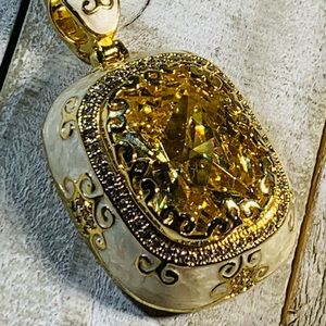 Lauren G Adams Citrine 18k Gold Plated Moroccan Pendant